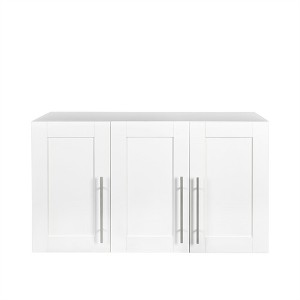 OUTSUPPLY White Stackable Wall Mounted Storage Cabinet, Adjustable Shelves, Multi Functional Use - 1 of 4