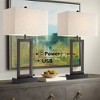 360 Lighting Todd Modern Table Lamps 30" Tall Set of 2 Bronze with USB and AC Power Outlet in Base Oatmeal Shade for Bedroom Living Room Bedside Desk - 2 of 4