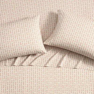 Marta Stripe Pink Cotton Percale Queen Sheet Set