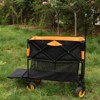 VisioGear large capacity Folding cart with Extended Lower Shelf, Folding Wagon Garden Shopping Beach Cart, Black & Orange, 52.7"*19.7"50.9" - 4 of 4