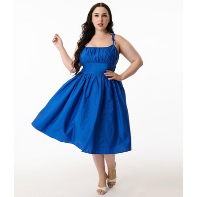Unique Vintage Women's Plus Sleeveless Swing Dress