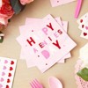 Sparkle and Bash 100 Pack Pink and Heart Themed Paper Napkins for Valentine Party Supplies (5x5 In) - image 2 of 4