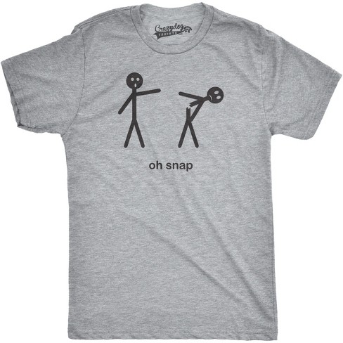 Mens Oh Snap Funny Stick Figure Hilarious Sarcastic Adult Humor Sarcasm T Shirt Crazy Dog Men s T Shirt Light Grey Xxl Target