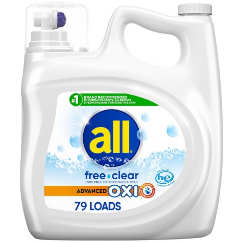 All Free Clear Liquid Laundry Detergent with OXI Stain Removers 79 Loads - 141 fl oz - image 1 of 4