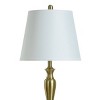 2 Table Lamps and 1 Floor Lamp Antique Brass with White Hardback Shades - StyleCraft: UL Listed, Metal Body, Linen Shade, 3-Way Switch - 2 of 3