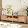 Modern TV Stand, Rattan Home Storage Entertainment Center, With Open Storage Shelf, TV Cabinet,Gaming Room, Living Room, Bedroom, Office - 4 of 4