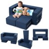 3pcs Kids Couch Toddler Couch, Modular Kids Play Couch for Playroom Convertible Sofa Foam Play Couch, Removable Cover - 2 of 4