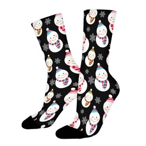 Cute Winter Snowman Women Printed Crew Socks Funny Funky Socks Soft Polyester Novelty Gifts for Artists Men - 1 of 4