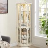 72"H Lighted Corner Curio Cabinet, Display Cabinet with Shelves, Tempered Glass Door Corner China Cabinet for Living or Dining Room - Koiai - 2 of 4