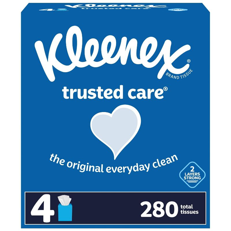 Kleenex Trusted Care Facial Tissue - 4pk/70ct, 1 of 10