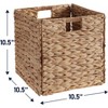 Ornavo Home Water Hyacinth Storage Cube Bin Baskets, Set of 4 - 2 of 4