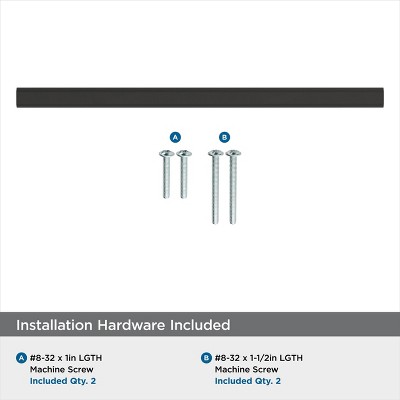 Matte Black Aluminum Cabinet Bar Pull with Mounting Hardware