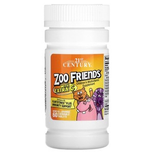 21st Century Zoo Friends with Extra C, Orange, 60 Chewable Tablets - 1 of 4