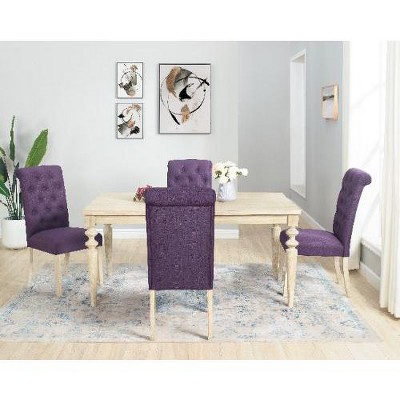 NicBex 5-Piece Dining Set with Turned-Leg Table & 4 Tufted Chairs, Dining Table with 4 Dining Chairs, Dining Table for 4-6