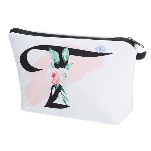 Unique Bargains Large Capacity Zipper Personalized Small Makeup Bag White - 1 of 4