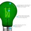 Luxrite A19 LED Green Edison Light Bulb, 4.5W=60W Equivalent, Clear Glass Filament, UL Listed, Indoor Outdoor, Porch, E26 Standard Base 3 Pack - 4 of 4
