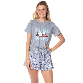 Peanuts Womens\' White : Pajama Sleep Sweater Woodstock Set Target (xxl) Snoopy And Shorts And