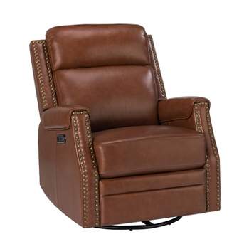 Hieronymus Genuine Leather Power Rocking Recliner with Tufted Design | ARTFUL LIVING DESIGN