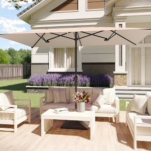 Sonkuki 11x7Ft Double-Sided Patio Umbrella with Large Canopy Outdoor Table Umbrella for Garden, deck and pool - 1 of 4