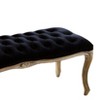 Okak Plush Comfort Ottoman Bench with Luxury Tufted Upholstered, Wooden Legs, Extra Long Footrest Stool for Bedroom,Entryway,Hallway, Black - 3 of 3