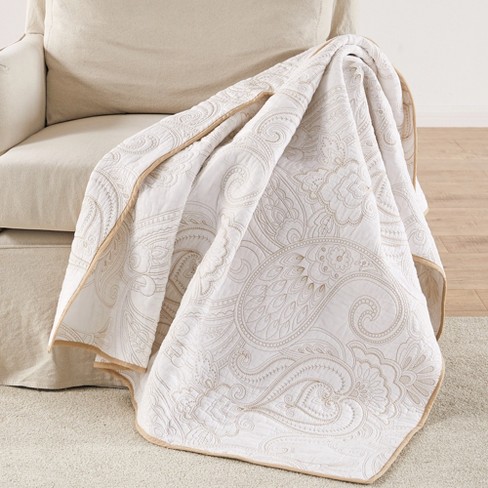 Perla White Quilted Throw - Levtex Home : Target