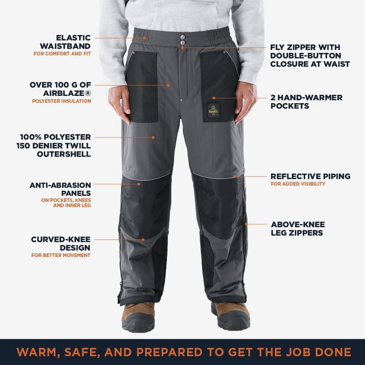 RefrigiWear Men's ChillShield Insulated Pants - Warm, Waterproof, Lightweight Work Pants for Extreme Cold, 3 of 6