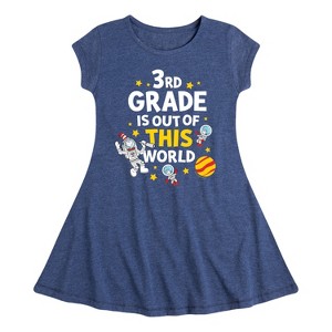Girls' - Dr. Seuss - Third Grade Out Of This World Fit & Flair Cap Sleeve Dress - 1 of 4