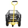 Grungis 40"H Heavy Duty Wagon Storage Cart,Shopping Cart with Metal Material,Utility Cart with Inflatable Tires for Camping,Shopping,Yellow+Black - 4 of 4
