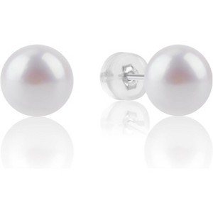 Sterling Silver Freshwater Pearl Studs | AAAAA Grade Hypoallergenic Earrings - 1 of 4
