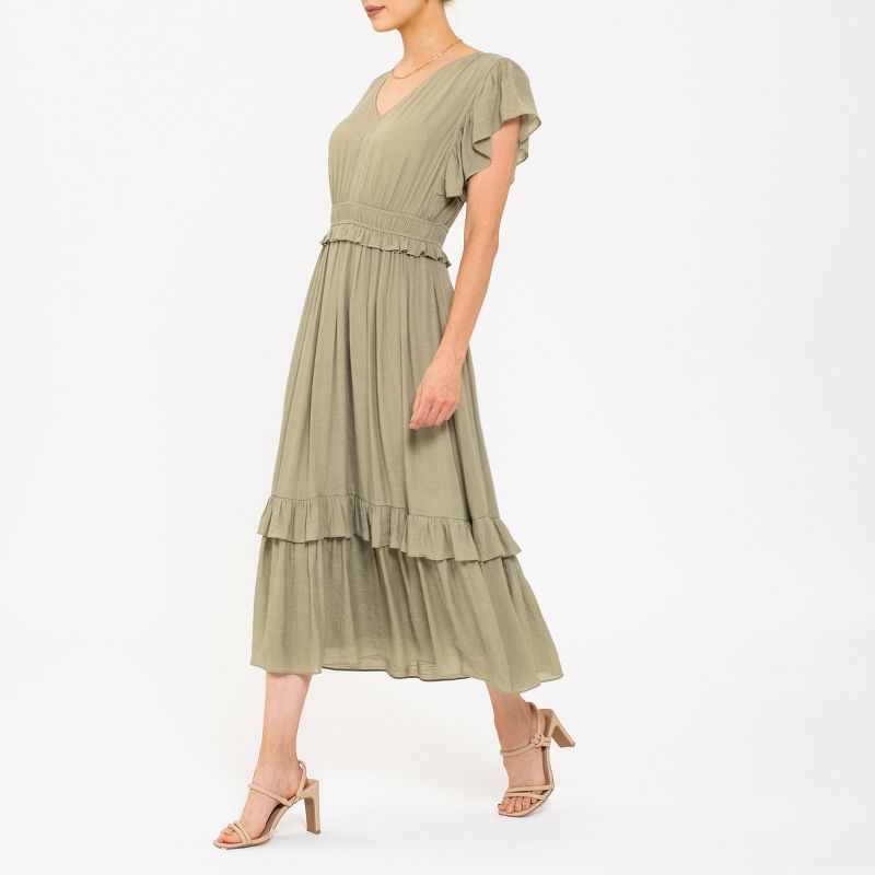 August Sky Women's Empire Waist Midi Dress, 4 of 6