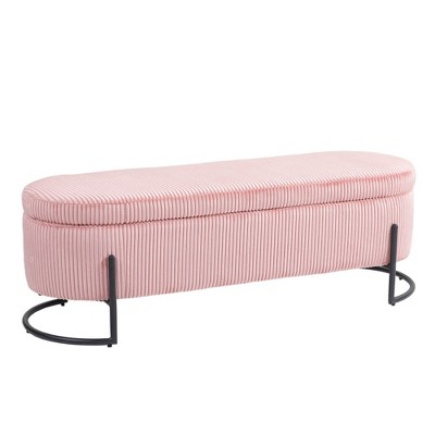 NicBex Modern 52.3" Storage Bench Corduroy Accent Stool with Cushioned Top and Metal Base for Entryway and Living Room