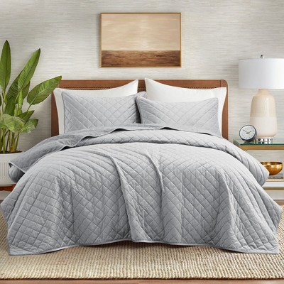 Peace Nest Luxurious Reversible Velvet Coverlet Set Elegant & Comfortable