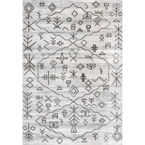 Nuloom Rhonda Pet Friendly Machine Washable Global Inspired Moroccan Area Rug, 4' x 6', Grey - 1 of 4