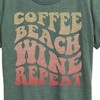 Women's - Instant Message - Coffee Beach Wine Repeat Short Sleeve Graphic T-Shirt - 2 of 4