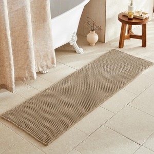 BAGOKIE Waffle Non-Slip Bath Mat Super Absorbent & Quick Dry Bathroom Rug - 1 of 4