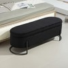 NicBex Bedroom End Bench with Black Legs Velvet Storage Ottoman with Safety Hinge Entryway Padded Footstool for Living Room, Entryway - 2 of 4