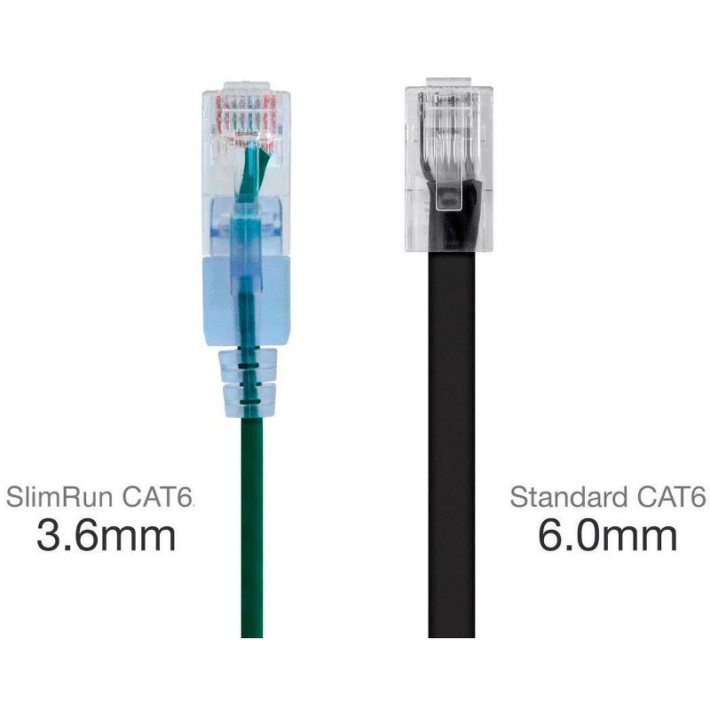 Monoprice Cat6A Ethernet Network Patch Cable - 25 Feet - Green | 10-Pack, 10G - SlimRun Series, 3 of 6