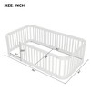 TiramisuBest Wood Twin Size Wood Floor Bed Frame with Fence - 4 of 4