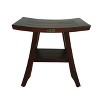 DecoTeak® Satori® 18" Teak Wood Shower Bench with Shelf in Woodland Brown Finish - 2 of 4