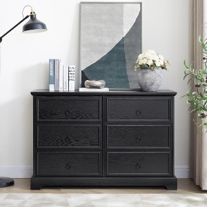 TIRAMISUBEST Modern Farmhouse 6-Drawer Chest of Drawers for Bedroom, Wooden Bedroom Drawer Dresser - 1 of 4