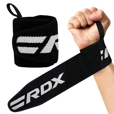 RDX Sports W2 Powerlifting Wrist Wraps - Enhanced Grip and Stability for Strength Training, CrossFit, Bodybuilding, Powerlifting - Black