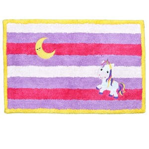 Everyday Kids Unicorn Bedroom or Bathroom Rug - 30x20 in; Hand Tufted 100% Cotton - 1 of 3