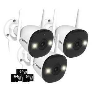 AI POWERED 4K Guard Pro Wi-Fi 6 Plug-in Security Camera with 64GB SD Card, 3 Pack - 1 of 4