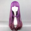 Unique Bargains Women's Curly Wigs 24" Purple Gradien Pink with Wig Cap - 2 of 4