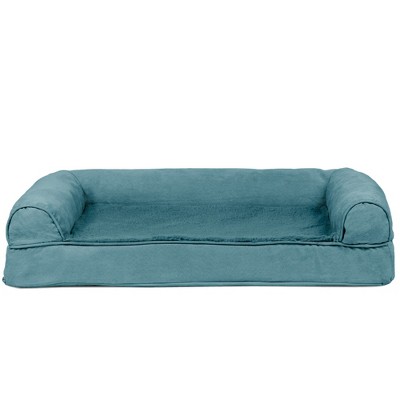 Medium Deep Pool Plush and Suede Orthopedic Sofa Dog Bed