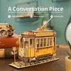 ROBOTIME 3D Puzzles Wooden Puzzle, Jigsaw Tramcar Model Puzzle Kit, Home Decorative Toy Ornaments, Unique Holiday Gifts, Yellow, 7.08"*2.28"*5.5" - 4 of 4