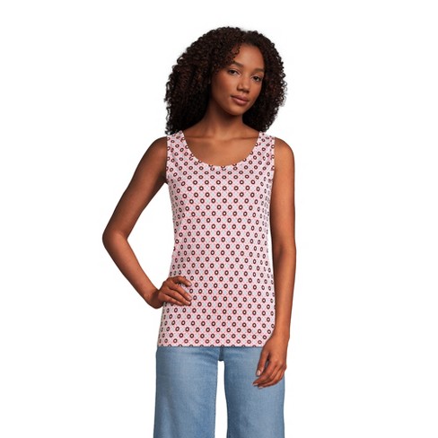Lands' End Women's Petite Cotton Tank Top - Large - Wood Lily Medallion  Tile : Target