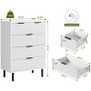 Wave Fluted 5 Drawer Dresser for Bedroom, Tall Dresser Chest of Drawers, Wood Storage Dresser Organizer for Nursery Bedroom Living Room, White - 2 of 4