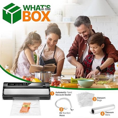 Compact Black Stainless Steel Automatic Vacuum Sealer