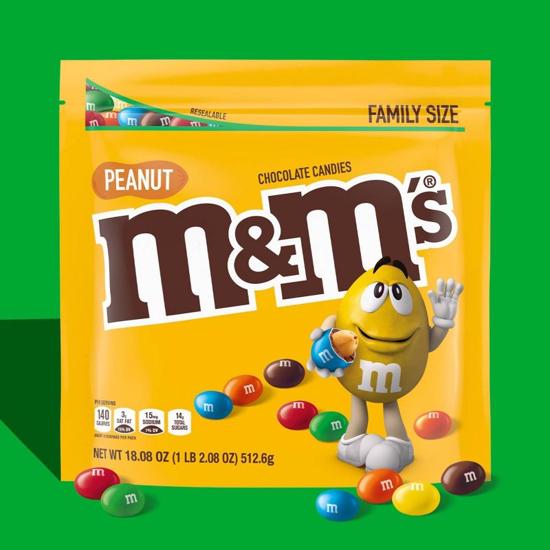 M&#38;M&#39;s Peanut Family Size Chocolate Candy - 18.08oz, 4 of 9